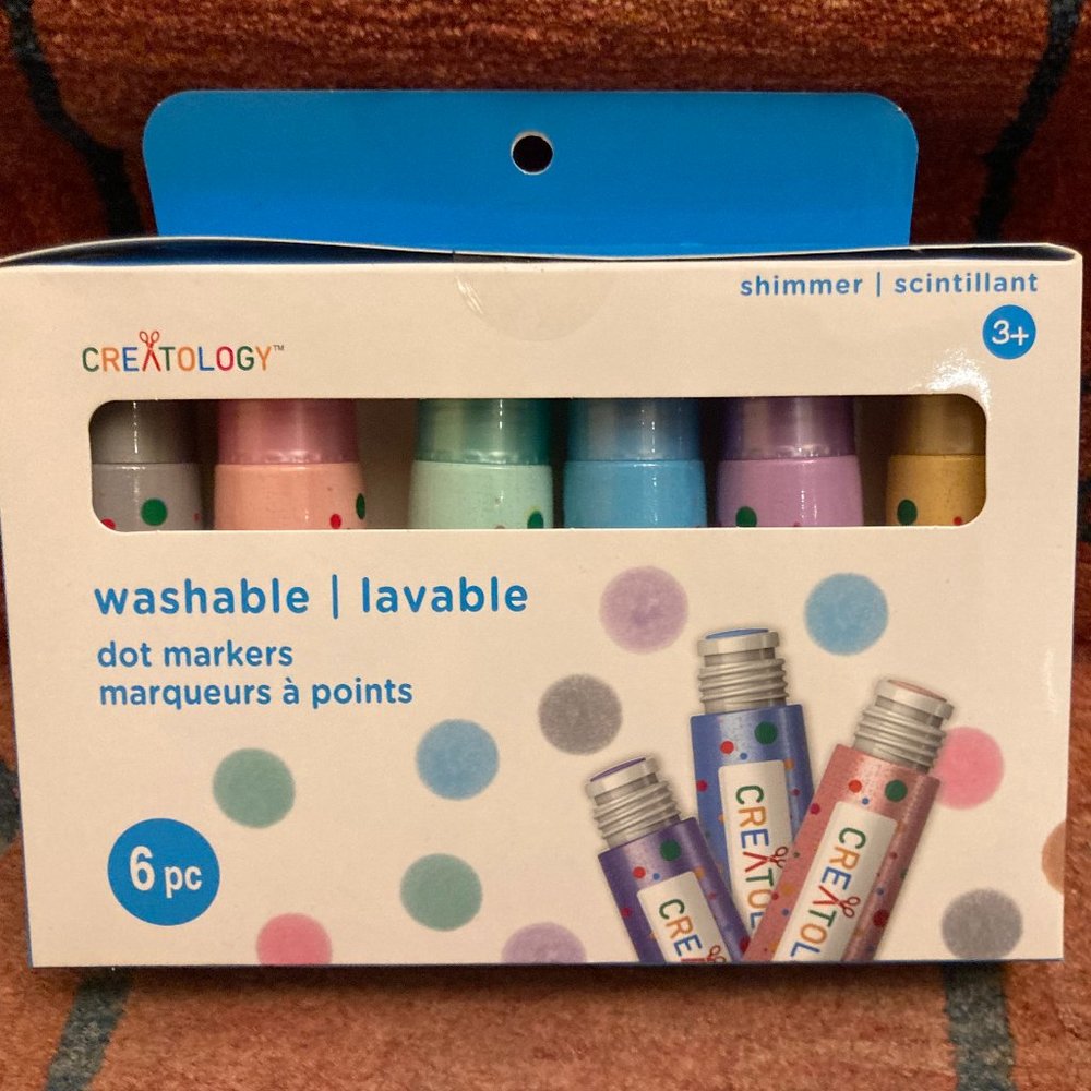 Shimmering Dot Pastel Washable Markers